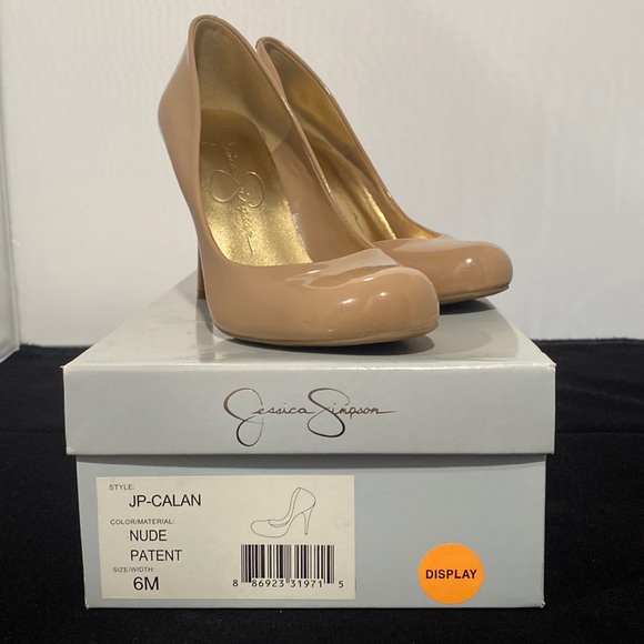 Jessica Simpson nude patent leather pump size 6 women’s - Picture 1 of 6